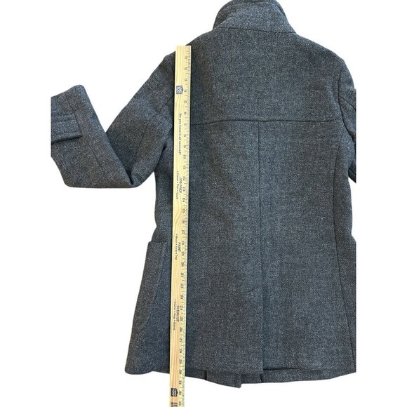 Banana Republic Wool Blend Toggle Coat Women’s Medium Gray Cross Zipper - Picture 7 of 8